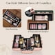 thumbnail image 2 of Estuche de maquillaje portátil FRENESSA con separadores y cierre en forma de rosa, 2 of 7