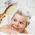 thumbnail image 6 of Natural Wooden Baby Hairbrush Gentle Toddler Bath Brush Set for Delicate Scalp Care and Shower, 6 of 6