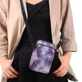 thumbnail image 4 of HELLHERO Purple Marble Pattern Lightweight Cross Body Purse for Adults Outdoor Holiday Travel Shoulder Purse Polyester 4.33x1.97x7.09, 4 of 7