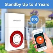 Wireless Smart Security Alarm Siren with Burglar Alarm Host, SOS Button, Infrared Motion, Door Window Sensor, Remote Controller, GSM Alarm System Home Security DIY Kit