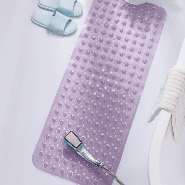 Fiudx Alfombrilla de Baño de Agarre Suave, Extra Larga, de Pvc Resistente, Apta para Niños Mayores, Lavable a Máquina, Ideal para Decorar El Baño.