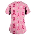 thumbnail image 3 of YABCSAZ Breast Cancer Scrub Tops for Women/Short Sleeve Shirts/Crewneck Shirt/Sweatshirt/Tops with Blessed Breast Cancer Pink Ribbon/Breast Cancer Awareness Breast Cancer Survivor Gifts for Women, 3 of 3