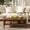 Antique brown, variant on iooHug HomeHaven Turned Leg Two Tier Coffee Table, Wave Edge Storage Shelf Wooden Center Table for Living Room,Antique Black