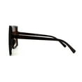 thumbnail image 3 of Extra Oversize Squared Rectangle Shield Plastic Sunglasses All Brown, 3 of 4