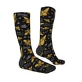 thumbnail image 3 of Easygdp Hohey Bee Golden Embroidery Soccer Socks Sport Knee High Socks Calf Compression Athletic Socks for Men and Women, 3 of 9