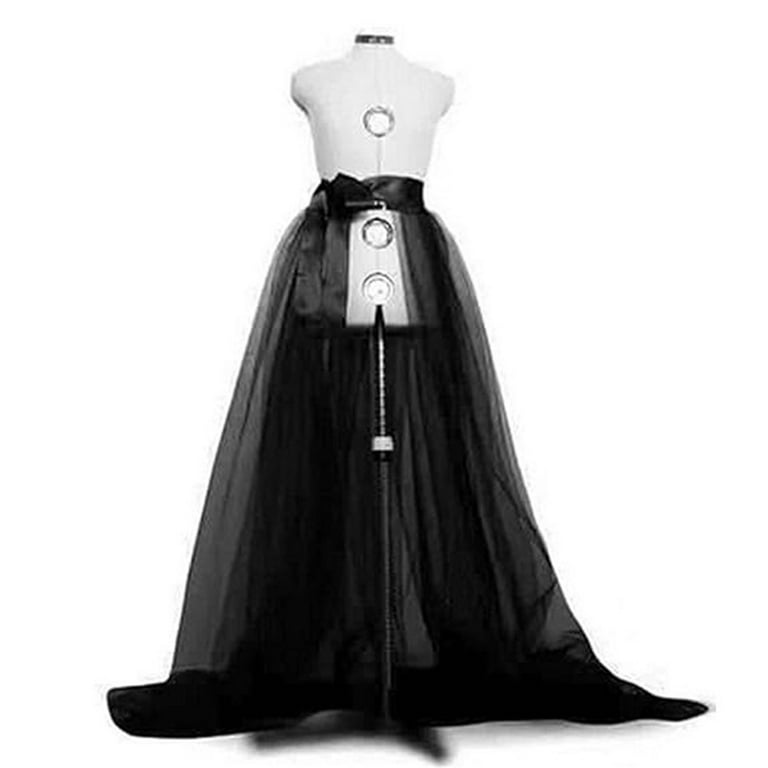 XISAOK Detachable Tulle Overskirt Skirt Black Bandage Bridal