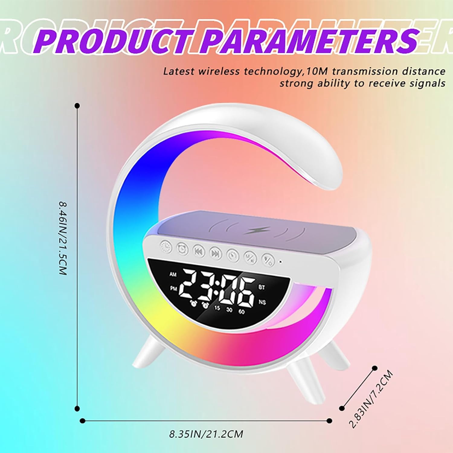 Bluetooth Speaker Wireless Charging Multi-Function Atmosphere Night Light Alarm Clock Birthday Phone Desk Lamp Speaker Moonlight