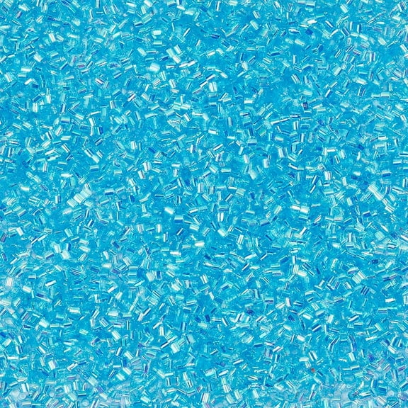 60g Light Blue Bingsu Beads 3mm Straw Tube Beads Iridescent Crispy Bingsu Beads Lightweight Bingsu Beads Glitter Bingsu Beads for Crunchy Vase Filling Supplies