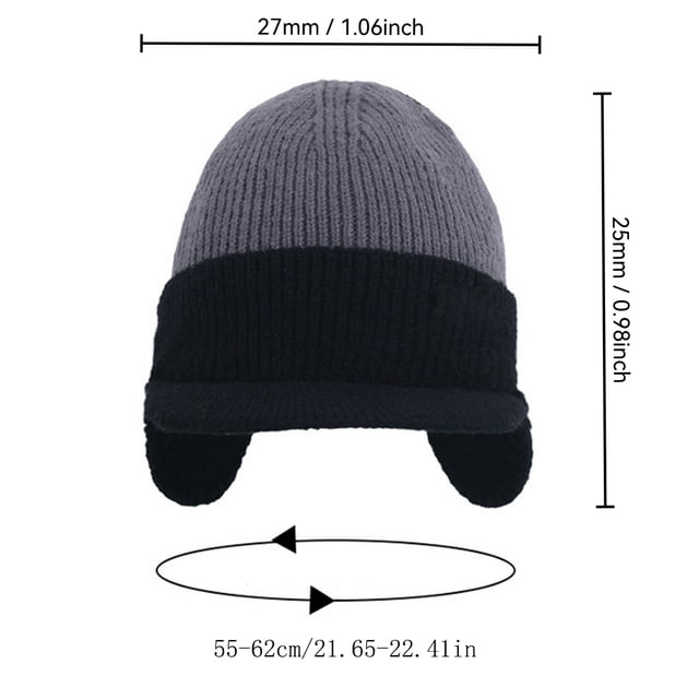 Mens Winter Hat,Men’s Winter Knitted Ear Flap Hat, Cold Weather Beanie with Ear Coverage