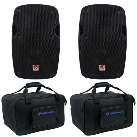 (2) Rockville SPG88 8" 800w DJ PA Speakers Lightweight Cabinets 8-Ohm bags