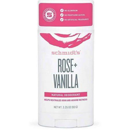 Schmidt's Natural Deodorant Stick Rose + Vanilla 3.25 oz - (Pack of 2)
