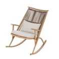 thumbnail image 3 of Christopher Knight Home Outdoor Rocking Chair, Gray PE Rattan Backrest Patio Seating with Cushions, Maple, 3 of 8