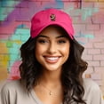 thumbnail image 3 of Dalix Capybara Donut Cap Embroidered Dad Baseball Hat Cotton Adjustable Womens in Hot Pink, 3 of 5