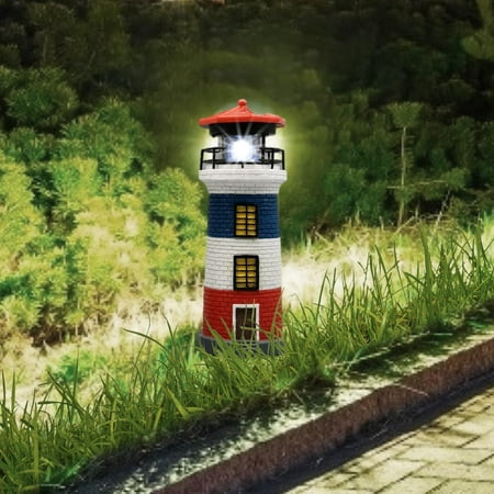 

Younar Solar Lighthouse Solar Resin Windmill Garden Light Tower