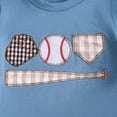 thumbnail image 6 of HCNTES Toddler Baby Boy Summer Clothes Short Sleeve Embroidery Baseball T Shirt & Plaid Shorts Set 2 Piece Outfit baby clothes under 7(2-3 Years,Blue), 6 of 9