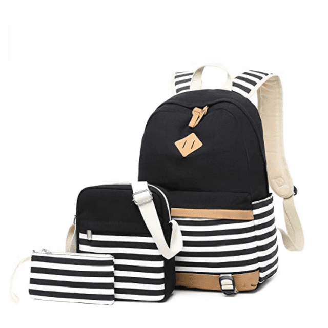 Backpack Girls School,Girls School Bags Set, Bookbags + Shoulder bag + Pouch 3 in 1(Color: Black)