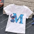 thumbnail image 3 of Nueva camiseta con letras ABCD de Stitch para niños, camisetas con combinación de nombres, camisetas de dibujos animados Kawaii, ropa informal para niños y niñas, camisetas Harajuku para niños y niñas, 3 of 5