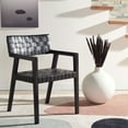 thumbnail image 2 of SAFAVIEH Cire Modern Style Leather Dining Chair, Black (22.1 in. W x 20.9 in. D x 31.9 in. H), 2 of 12