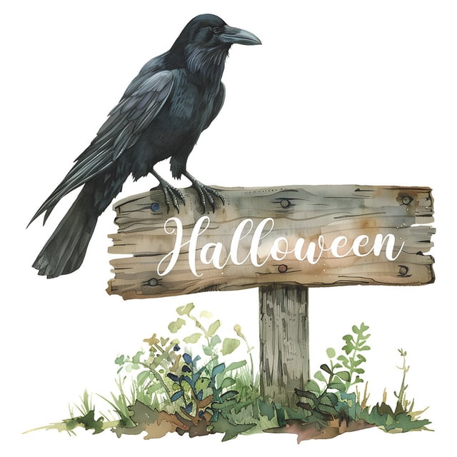 Mom's Best Pegatinas para puerta de Halloween con diseño de cuervo negro