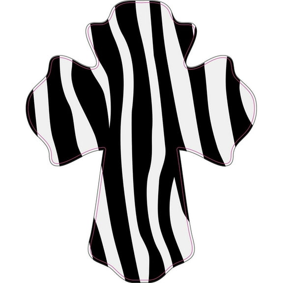 4inx5in Black And White Cross Bumper Sticker Decal Car Window Stickers Decals