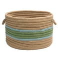 thumbnail image 2 of GA01A014X010 Garden Banded Round Basket - Moss/Federal Blue 14"x14"x10" Basket, 100% Polypropylene - Round., 2 of 2