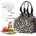 thumbnail image 4 of Pioneer Flower Floral Print Pattern Drawstring Lunch Bag Women - Drawstring Lunch Bag Insulated for Work Office - Stain-Resistant Large Lunchbags for Women with Multi-Pockets, 4 of 6