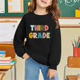 thumbnail image 2 of RMGVDSD Back To School Sweatshirt for Girls Letter Print Long Sleeve Pullover Crewneck Sweatshirts First Day Of School Soft Casual Tops Daily Comfort Wear 12-13 Years, 2 of 7