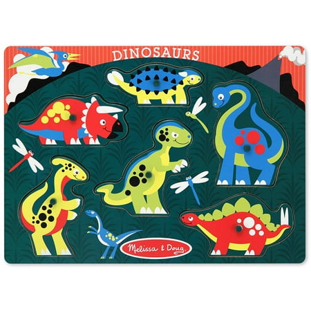 Melissa & Doug Dinosaurs Wooden Peg Puzzle (6 pcs)