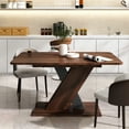 thumbnail image 5 of PORKISS 55.12" - 70.87" Extendable Dining Table for 6-8 People, Modern Rustic Kitchen Expanding Table for Kitchens, Dining, Office Areas, Walnut, 5 of 12