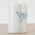 thumbnail image 3 of Alchemy Ceramic Toothbrush Holder, Boho Art Vintage Engraved Butterfly Dreamcatcher, Decorative Versatile Countertop for Bathroom, 4.5" X 2.7", Persian Blue and Aqua, 3 of 4