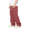 thumbnail image 4 of Open Bottom Active Sweatpants Boys Soft Fleece Cotton Blend Pull On Straight Leg Sweats 3-15Y, Watermelon Red, 4 of 9