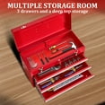 thumbnail image 5 of 20.3“ Metal Tool Box with Drawer Portable Steel Metal Tool Box with Protective Liner and Metal Latch Closure and Lock for Garage, Home and Warehouse (Red-3 Drawers), 5 of 11