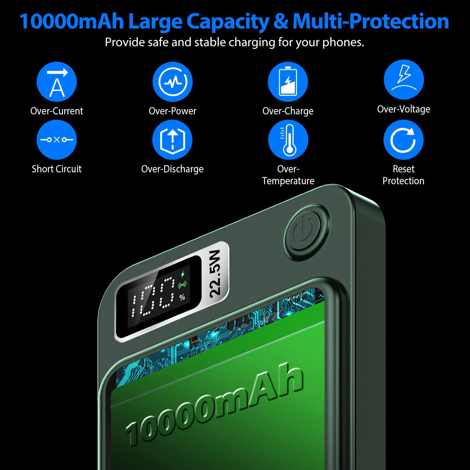 Magnetic Portable Charger, iMounTEK 2 In 1 Magnetic Wireless Power Bank 10000mAh PD20W Fast Charger MagSafe Magnetic Power Bank Fit for IOS Phones IOS Phone 14 Series And More Black