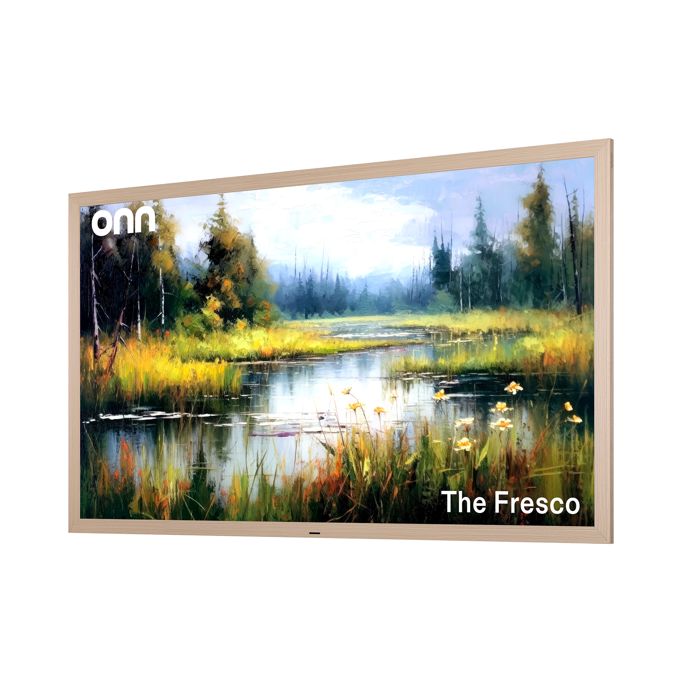 onn 55" The Fresco Art Gallery 4K UHD Google TV con Gemini, Marco Café Dorado y Kit de Montaje 3