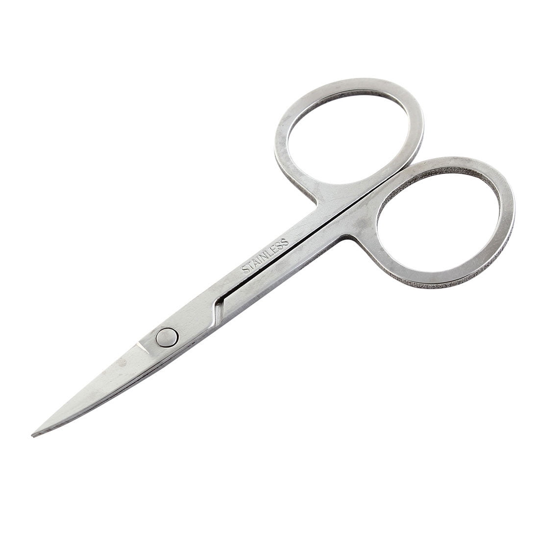 Unique Bargains 3.3" Bent Head Stainless Steel Eyebrow Scissors Cosmetic Tool Silver Tone