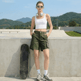 thumbnail image 7 of SOMER Bermuda Shorts for Women Elastic Waist Cargo Shorts with 6 Pockets Green Shorts Hiking for Summer Casual, 7 of 7