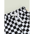 thumbnail image 6 of Toddler Kid Girls Casual Trousers, Drawstring Elastic Waist Checkerboard Plaid Pattern Loose Harem Long Pants, 6 of 8