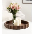 Kate and Laurel Lissi Decorative Round Tray with Wavy Design, 15 Inch ...