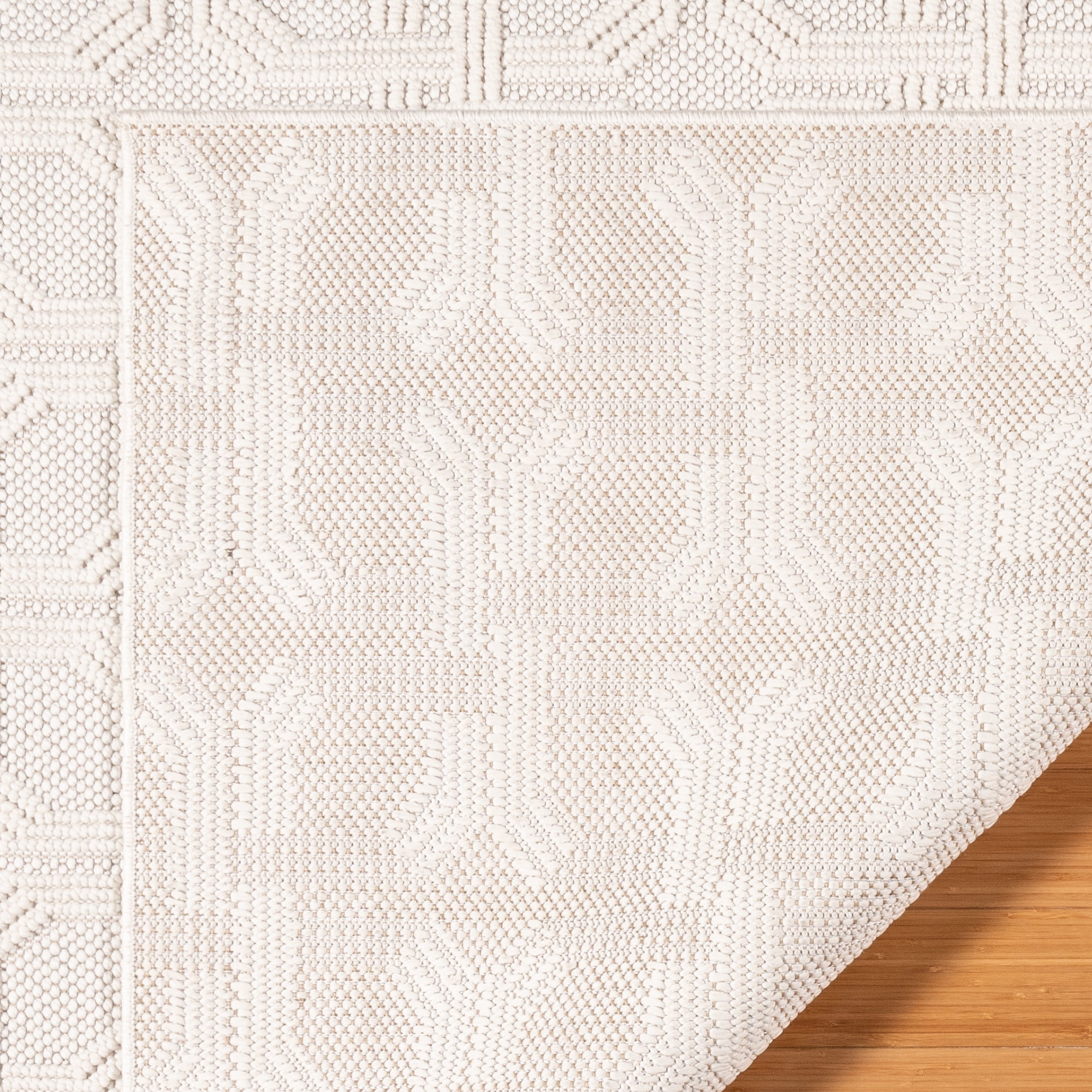 Gertmenian Malini Haley Cream Ivory Modern Geometric Tonal Polyester High-Low Indoor Area Rug, 6x9