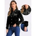 thumbnail image 2 of DARING DIVA Stylish Velvet Button-Up Long Sleeve Jacket XS Black, 2 of 6