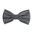 thumbnail image 3 of Black and Silver Striped Silk Bow Tie, 3 of 3