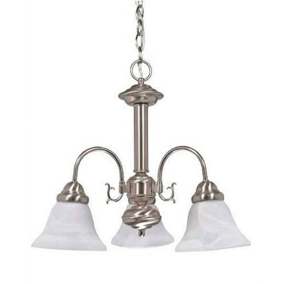 Nuvo 60-182 - Ballerina - 3 Light - 20" - Chandelier - w/ Alabaster Glass Bell Shades
