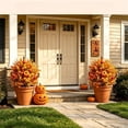 thumbnail image 5 of Outdoor Artificial Fall Flowers with Ground Stake, Artificial Fall Pumpkin Garden Stakes, Fall Orange Flowers for Front Porch, Patio, Garden, Thanksgiving Decoration, Halloween 1 Pcs, 5 of 8