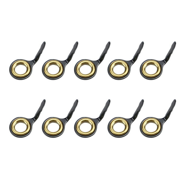 10 piezas de Guías de caña de pescar Sunnimix de Acero inoxidable de reparación de Oro 8
