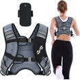 thumbnail image 1 of Temogu-veste Lestée Femme, 8/12/1/5/20/25lbs Veste Lestée avec Bande Réfléchissante & Grande Poche, Veste de Course Confortable pour Marche, Randonnée, jogging, Entraînement de Force & Perte de Poids, 1 of 4