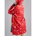 thumbnail image 5 of ELF Women Christmas Hoodies Dress Deer/Snowman Print Drawstring Hooded Long Sleeve Sweatshirts Dress Fall Mini Dress, 5 of 6