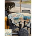 thumbnail image 4 of Vintage Beige Coastal Outdoor Tablecloth - 54x54 Inch Square Dining Table Cover, Summer Beach Starfish Shell Coral Nautical Waterproof Outdoor Table Cloth with Umbrella Hole & Zipper for Picnic/Patio, 4 of 7