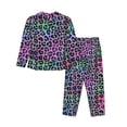 thumbnail image 2 of Wukai Rainbow Animal Skin Print Women's Pajama Set - Soft Long Sleeve Sleepwear for Comfort and Style-X-Large, 2 of 9