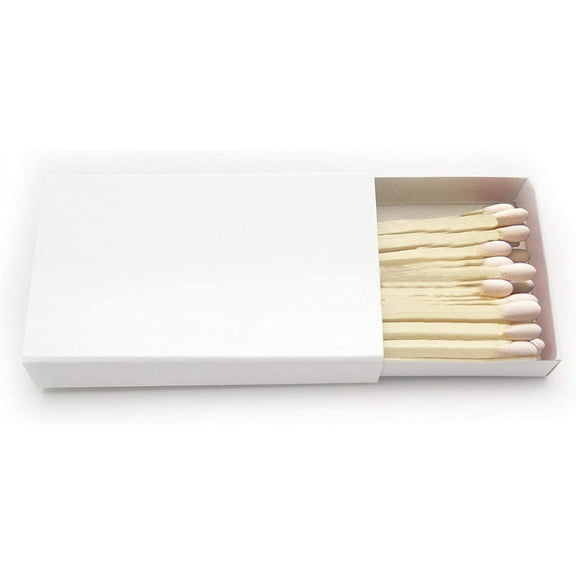 250 Plain White Cover Wooden Matches Box Matches (5 BOXES OF 50)