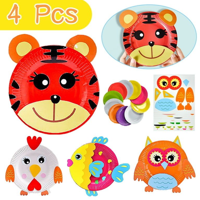 Art Craft Gift for Kids: Paper Plate Art Kit for Girl Boy Toy DIY Animal  Art Supply Projects Toddler Creative Activity Children Preschool Classroom